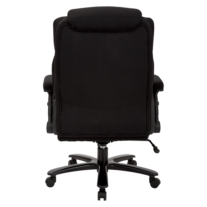 Scranton & Co High Back Black Fabric Executive Chair with Flip Arms