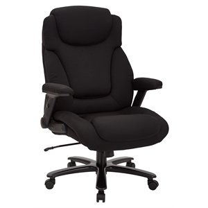 Scranton & Co High Back Black Fabric Executive Chair with Flip Arms