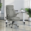 Scranton & Co Big & Tall Gray Fabric Chair with Flip Arms and Titanium Base