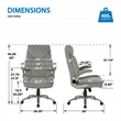 Scranton & Co Big & Tall Gray Fabric Chair with Flip Arms and Titanium Base