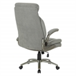 Scranton & Co Big & Tall Gray Fabric Chair with Flip Arms and Titanium Base