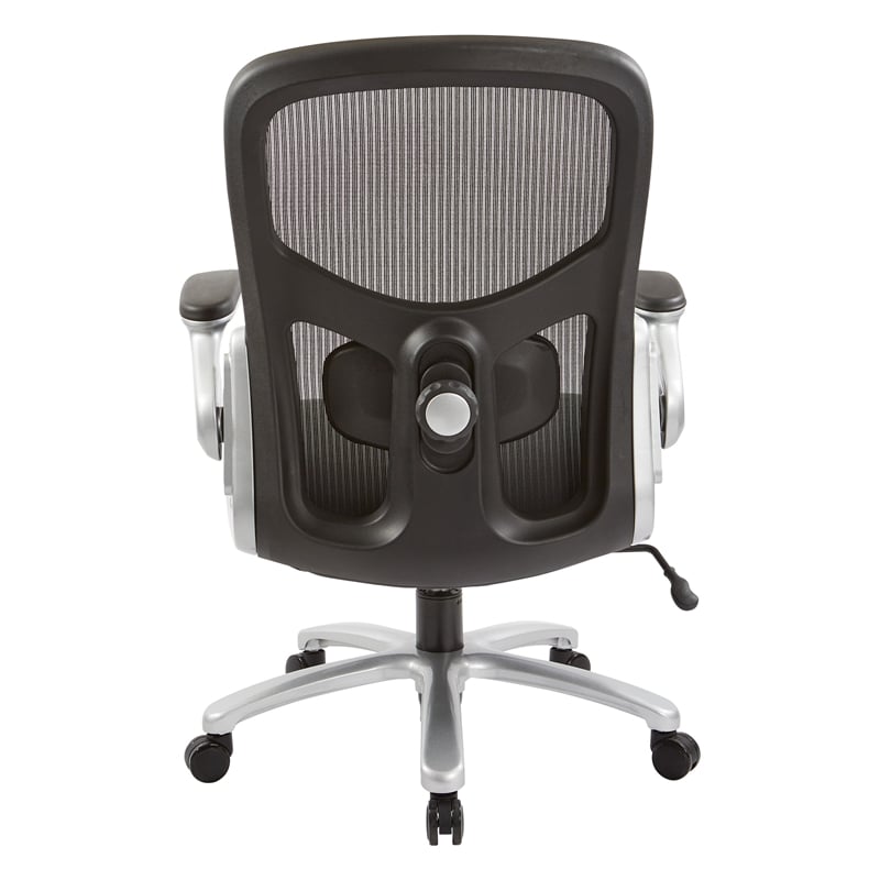 Scranton & Co Mesh Back Executive Chair in Black Bonded Leather