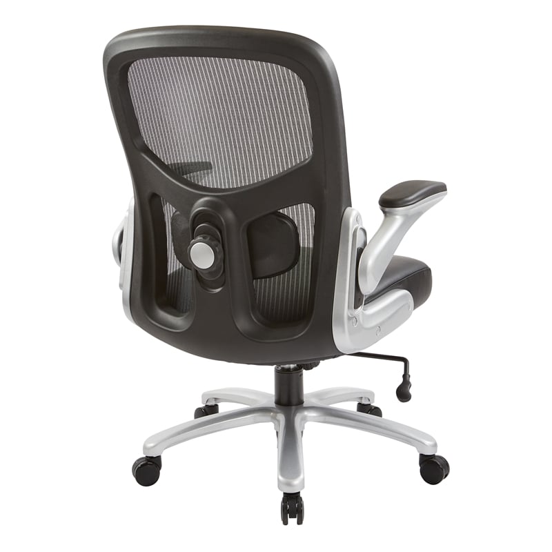 Scranton & Co Mesh Back Executive Chair in Black Bonded Leather