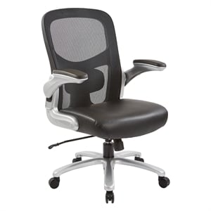 Scranton & Co Mesh Back Executive Chair in Black Bonded Leather