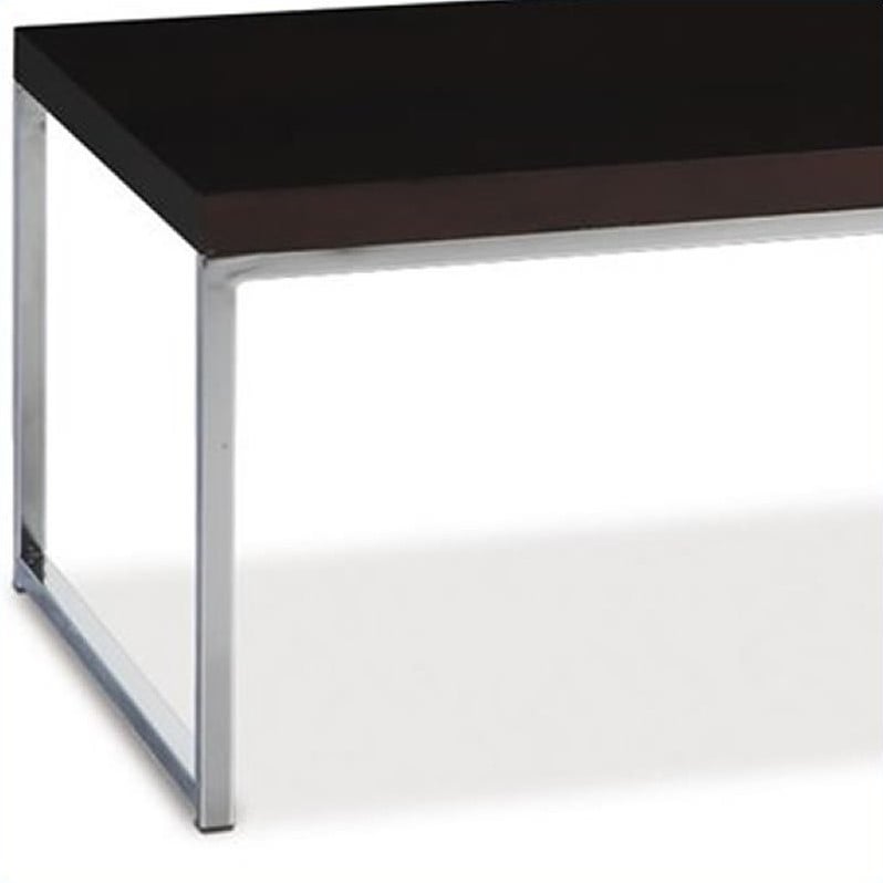 Scranton & Co Contemporary Espresso Wood Coffee Table with Chrome Legs