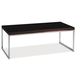 Scranton & Co Contemporary Espresso Wood Coffee Table with Chrome Legs