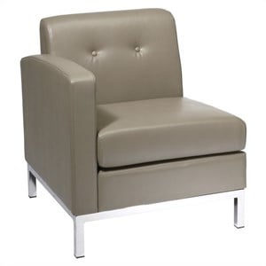 Scranton & Co Left Facing Faux Leather Arm Chair in Smoke Gray