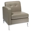 Scranton & Co Left Facing Faux Leather Arm Chair in Smoke Gray