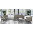Scranton & Co Left Facing Faux Leather Arm Chair in Smoke Gray