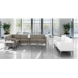 Scranton & Co Left Facing Faux Leather Arm Chair in Smoke Gray