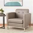 Scranton & Co Smoke Gray Faux Leather Club Arm Chair with Chrome Base