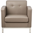 Scranton & Co Smoke Gray Faux Leather Club Arm Chair with Chrome Base
