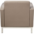 Scranton & Co Smoke Gray Faux Leather Club Arm Chair with Chrome Base