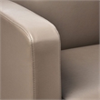 Scranton & Co Smoke Gray Faux Leather Club Arm Chair with Chrome Base