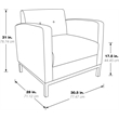 Scranton & Co Smoke Gray Faux Leather Club Arm Chair with Chrome Base
