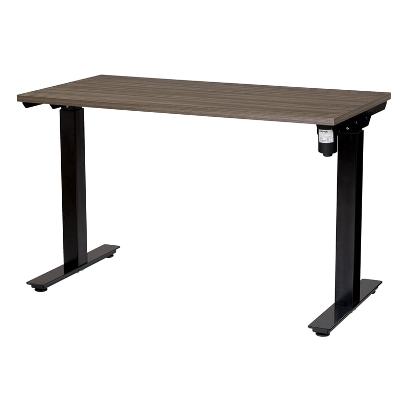 Scranton & Co Height Adjustable Table in Urban Walnut with Black Base