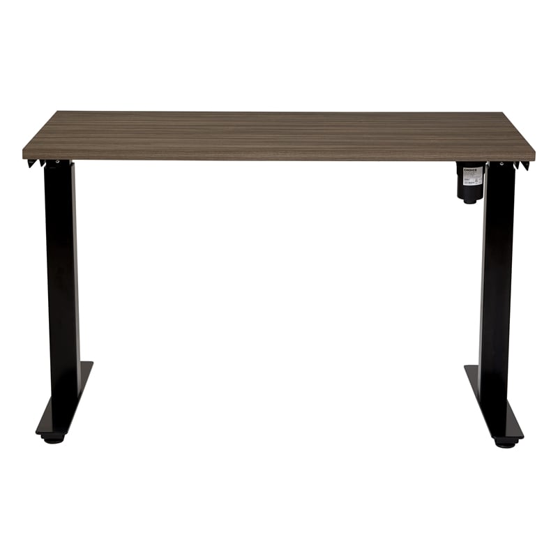 Scranton & Co Height Adjustable Table in Urban Walnut with Black Base