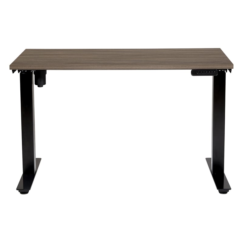 Scranton & Co Height Adjustable Table in Urban Walnut with Black Base