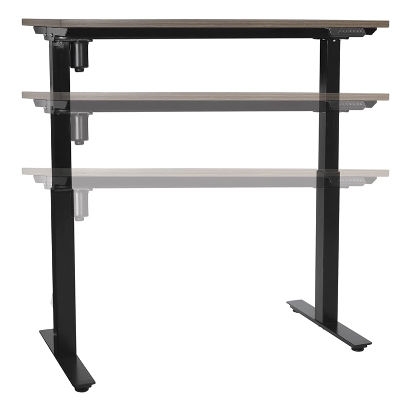Scranton & Co Height Adjustable Table in Urban Walnut with Black Base
