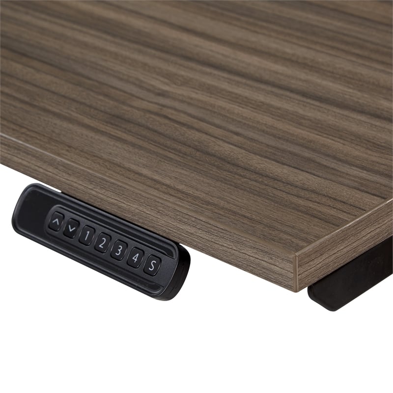 Scranton & Co Height Adjustable Table in Urban Walnut with Black Base