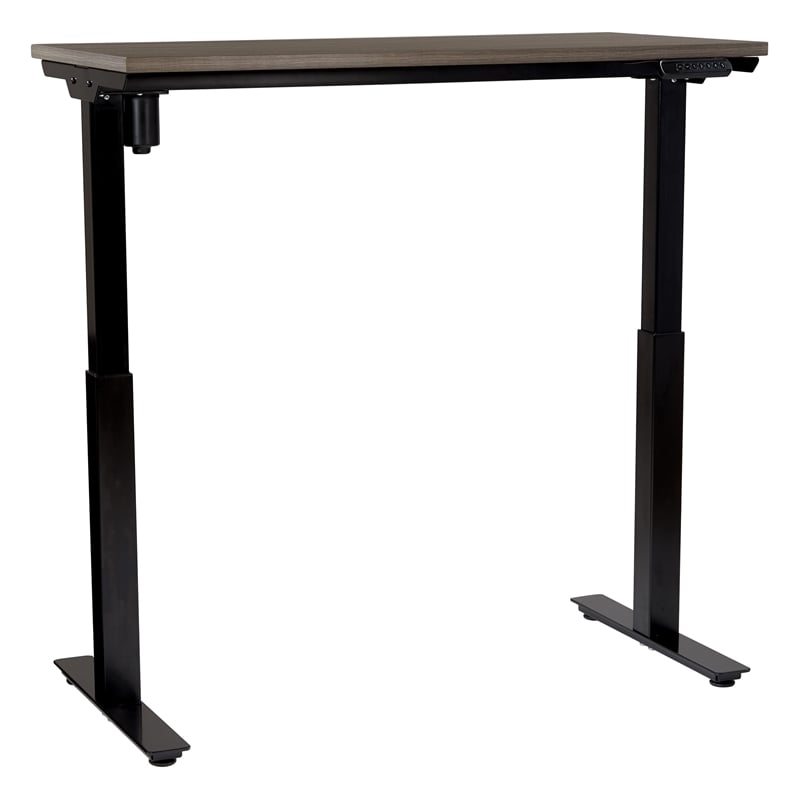 Scranton & Co Height Adjustable Table in Urban Walnut with Black Base