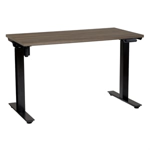 Scranton & Co Height Adjustable Table in Urban Walnut with Black Base