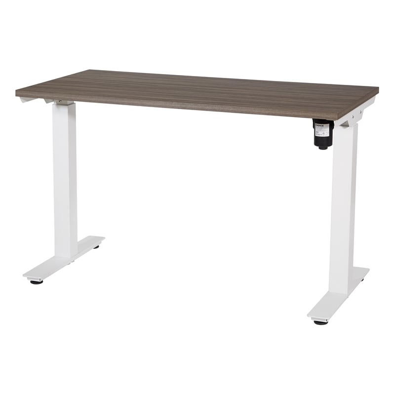 Scranton & Co Height Adjustable Table in Urban Walnut with White Base