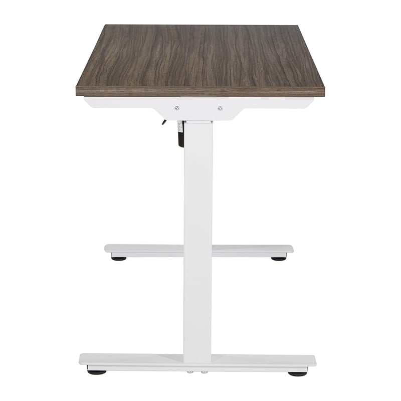 Scranton & Co Height Adjustable Table in Urban Walnut with White Base