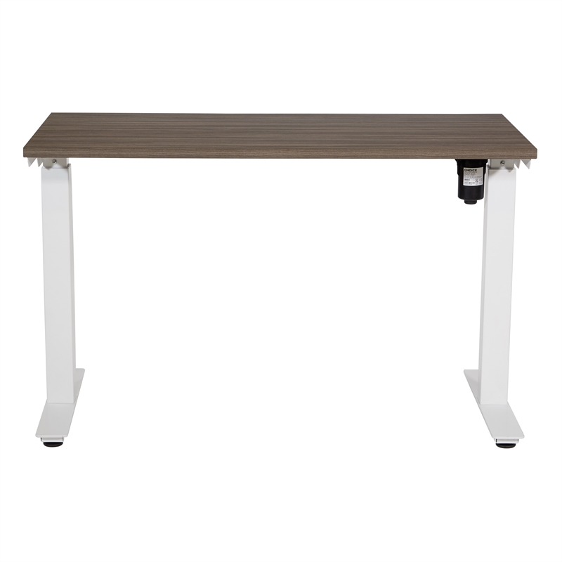 Scranton & Co Height Adjustable Table in Urban Walnut with White Base