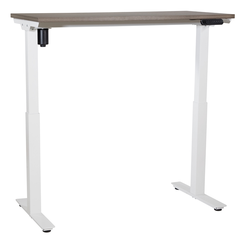 Scranton & Co Height Adjustable Table in Urban Walnut with White Base