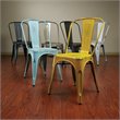 Scranton & Co Armless Metal Dining Chair in Antique Black - 2 Pack