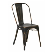 Scranton & Co Armless Metal Dining Chair in Antique Black - 2 Pack