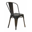 Scranton & Co Armless Metal Dining Chair in Antique Black - 2 Pack