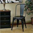 Scranton & Co Armless Metal Dining Chair in Antique Black - 2 Pack