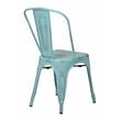 Scranton & Co Armless Metal Chair in Antique Sky Blue - 2 Pack