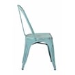 Scranton & Co Armless Metal Chair in Antique Sky Blue - 2 Pack
