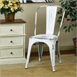 Scranton & Co Contemporary Metal Armless Chair in Antique White - 2 Pack