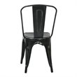 Scranton & Co Industrial Armless Metal Chair in Antique Black - 4 Pack
