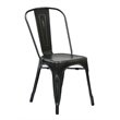 Scranton & Co Industrial Armless Metal Chair in Antique Black - 4 Pack