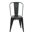 Scranton & Co Industrial Armless Metal Chair in Antique Black - 4 Pack