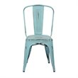 Scranton & Co Industrial Armless Metal Chair in Antique Sky Blue - 4 Pack