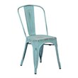 Scranton & Co Industrial Armless Metal Chair in Antique Sky Blue - 4 Pack