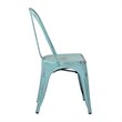 Scranton & Co Industrial Armless Metal Chair in Antique Sky Blue - 4 Pack