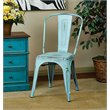 Scranton & Co Industrial Armless Metal Chair in Antique Sky Blue - 4 Pack