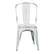 Scranton & Co Industrial Armless Metal Chair in Antique White - 4 Pack