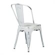 Scranton & Co Industrial Armless Metal Chair in Antique White - 4 Pack