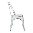 Scranton & Co Industrial Armless Metal Chair in Antique White - 4 Pack