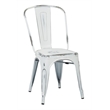 Scranton & Co Industrial Armless Metal Chair in Antique White - 4 Pack