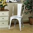 Scranton & Co Industrial Armless Metal Chair in Antique White - 4 Pack