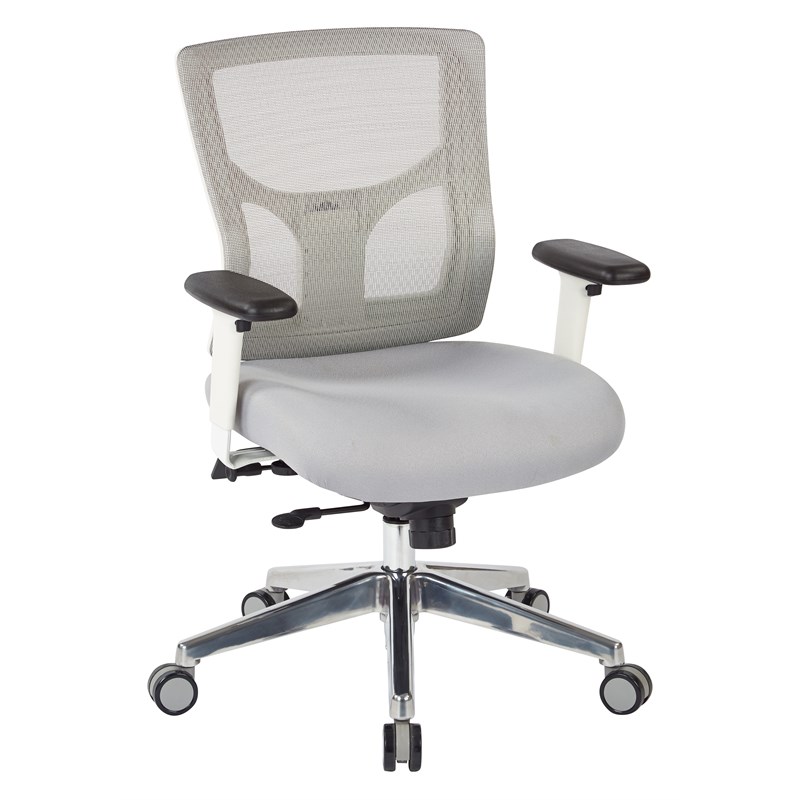 Scranton & Co Gray Mesh Mid Back Chair with 2-Way Adjustable Arms